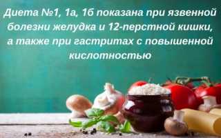 Диета № 1 по певзнеру (стол № 1)